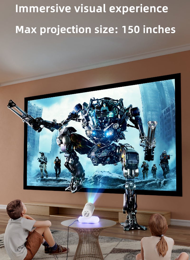 AROAQ Portable Projector, Android 13 Auto Focus Home Theater Projector, Lightweight Wireless Handheld Projector, Mini Cinema Projector For Home Office Outdoor, (1pc, White) - Image 4