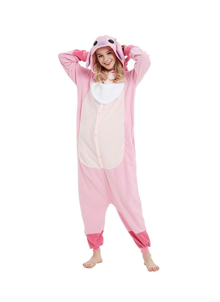 Adults Unisex Onesie Costumes Animal Cosplay Pajamas,pink  - Image 1