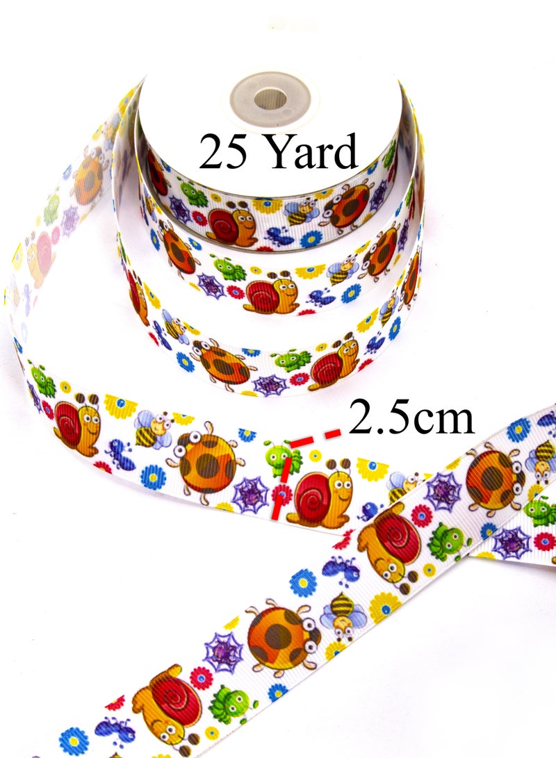 شريط - 25 ياردة شريط جروغرين بنمط حيوانات - عرض 2.5 سم - Image 3