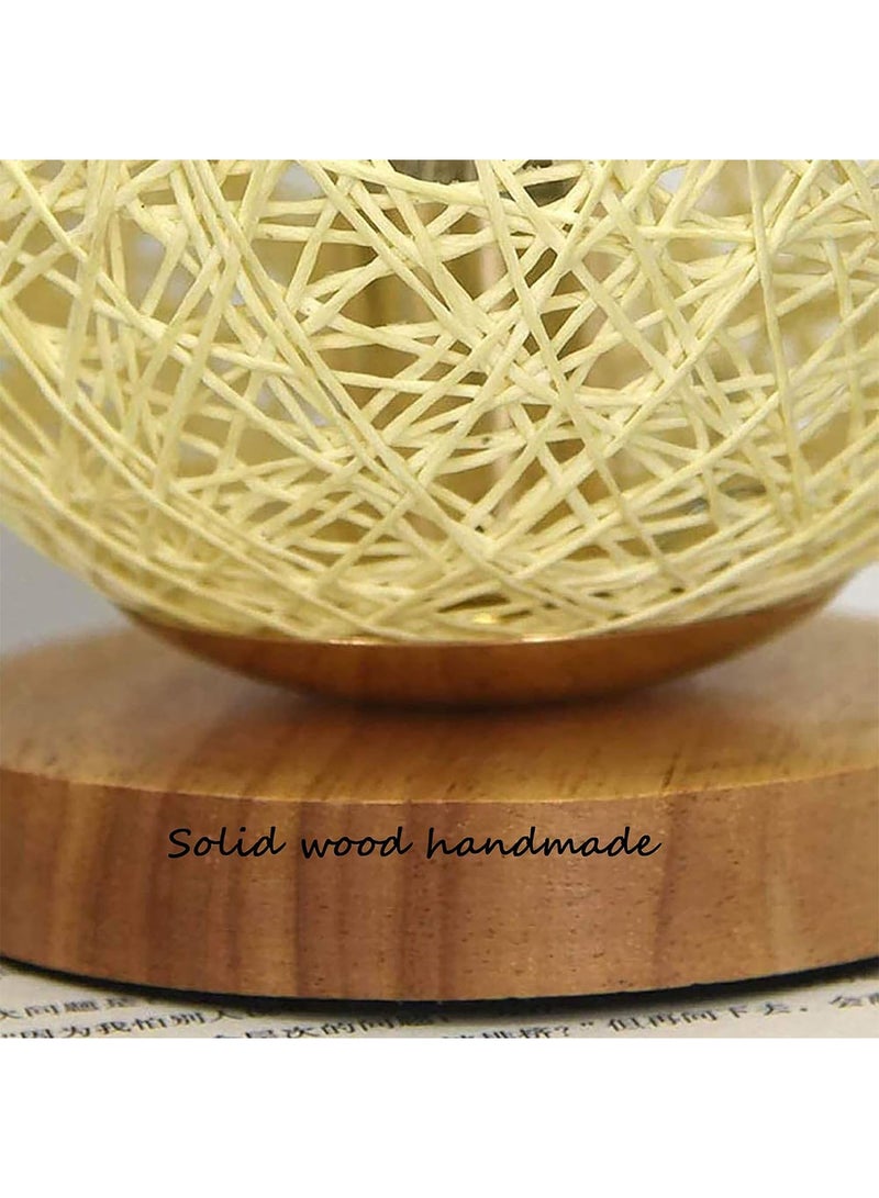 DANIM Floor Lamp Round Wooden Table Lamp, Decorative Wooden Bedside Lamp Usb Charger Bedside Table End Table Coffee Room - Image 4