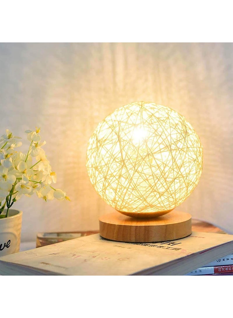 DANIM Floor Lamp Round Wooden Table Lamp, Decorative Wooden Bedside Lamp Usb Charger Bedside Table End Table Coffee Room - Image 2