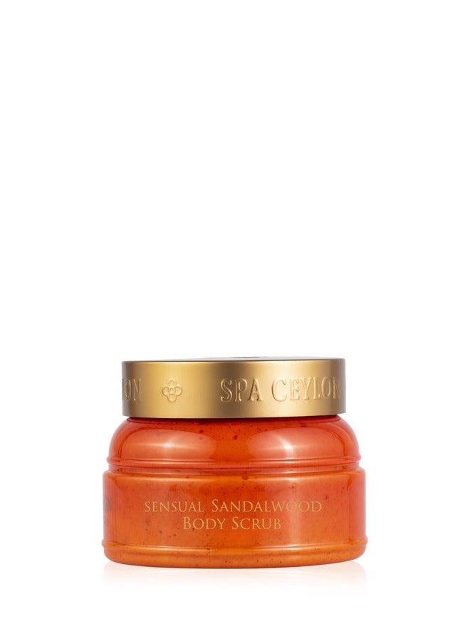 spa ceylon Sensual Sandalwood Body Scrub | Exfoliates with Vetiver, Virgin Coconut, and Sandalwood | Ideal Spa Gift for Pampering | 225g