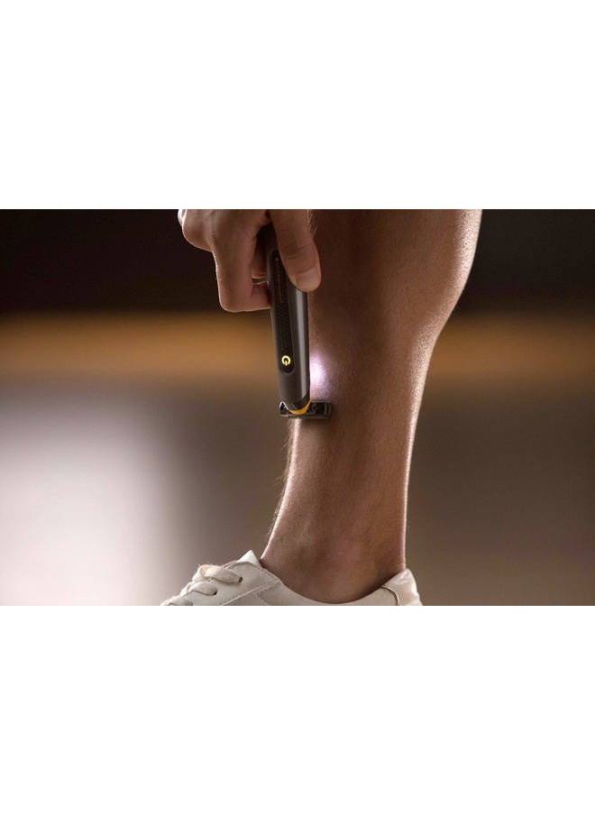 Micro Touch MicroTouch SOLO Titanium, Rechargeable Beard & Body Razor that Trims, Edges, Shaves, and Grooms  - Image 5