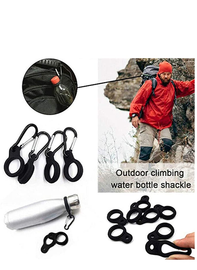 SYOSI Silicone Water Bottle Buckle, Portable Backpack Carabiner Outdoor Hanging Buckle Water Bottle Holder Clip for Camping Hiking Traveling Mountain Climbers(4pcs)  - Image 5