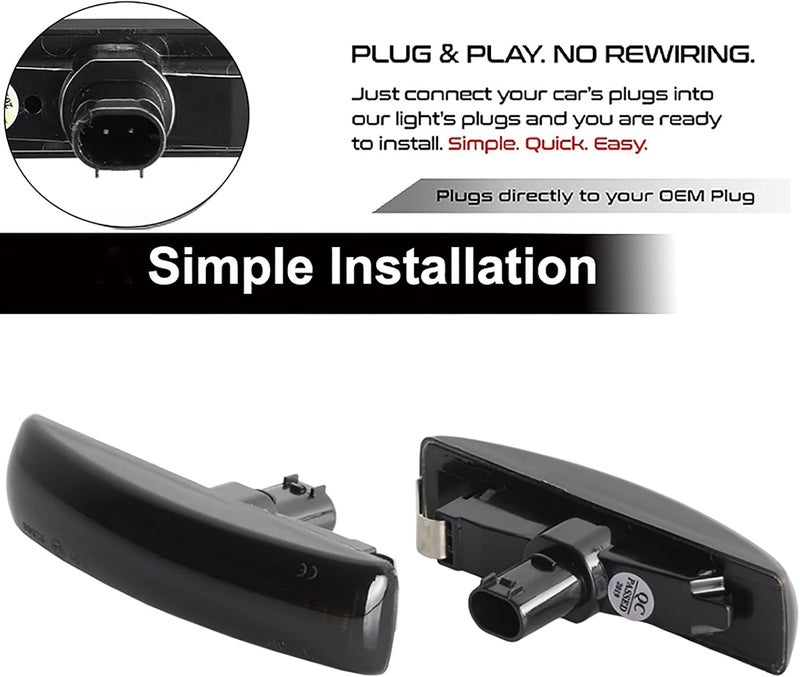 Xinctai 2PCS Flowing Sequential LED Side Marker Light Turn Signal Lamp for Range Rover - Image 3