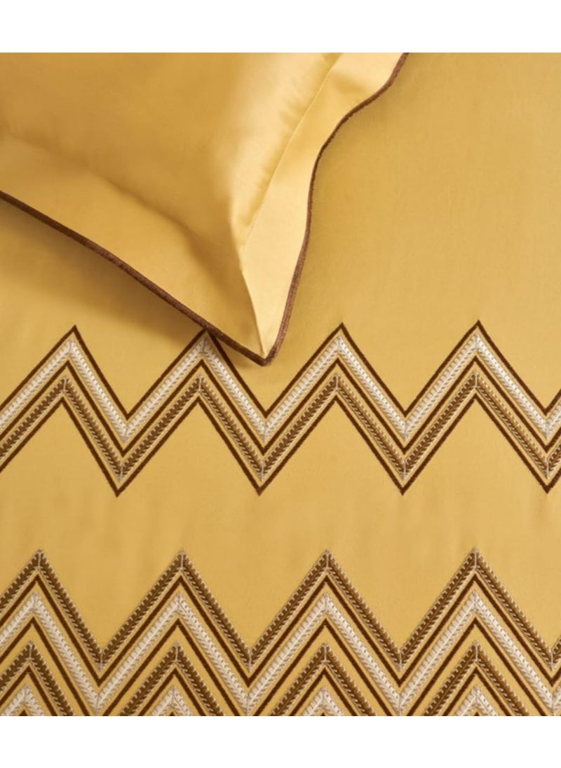 D'Decor D'Decor 300 TC King Size Embroidered Bed Sheet - King Size - 100% Cotton with 2 Pillow Covers- 1107  - Image 2