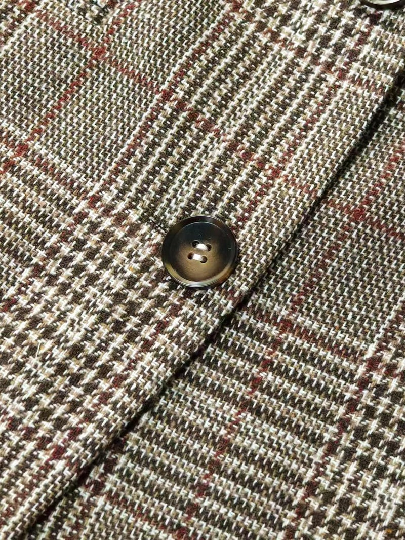 Mina Self Plaid Blazer for Women 2026 Fall Winter Brown Houndstooth Oversized Ladies Work Casual Boyfriend Dressy Fashion Business Casual Outfits Trendy Suit Jackets for Women ZHB013-P/Red-Brown-0M - Image 4
