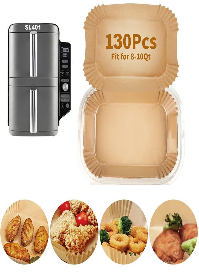 MMH 130PCs Air Fryer Liners Disposable for Ninja SL401/SL451, Rectangle Baking Parchment Paper Ninja DoubleStack XL Air Fryer Inserts Accessories, Food-Grade Paper Liners for Ninja DZ201/DZ401/DZ550 - Image 1