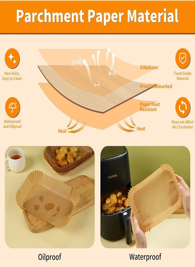 MMH 130PCs Air Fryer Liners Disposable for Ninja SL401/SL451, Rectangle Baking Parchment Paper Ninja DoubleStack XL Air Fryer Inserts Accessories, Food-Grade Paper Liners for Ninja DZ201/DZ401/DZ550 - Image 5