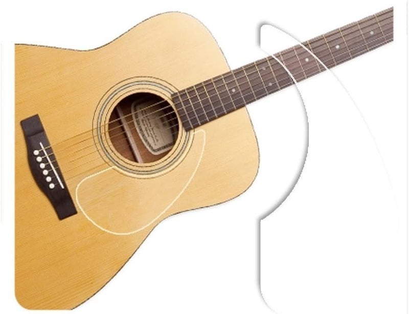 Healing Shield Premium Acoustic Guitar Pickguard Pick Guard, Transparent Self-Adhesive, Scratch Resistant Protection Coating, Anti-Dust, Anti-Fingerprint, Made in South Korea, Clear Matte, Basic Type - Image 1