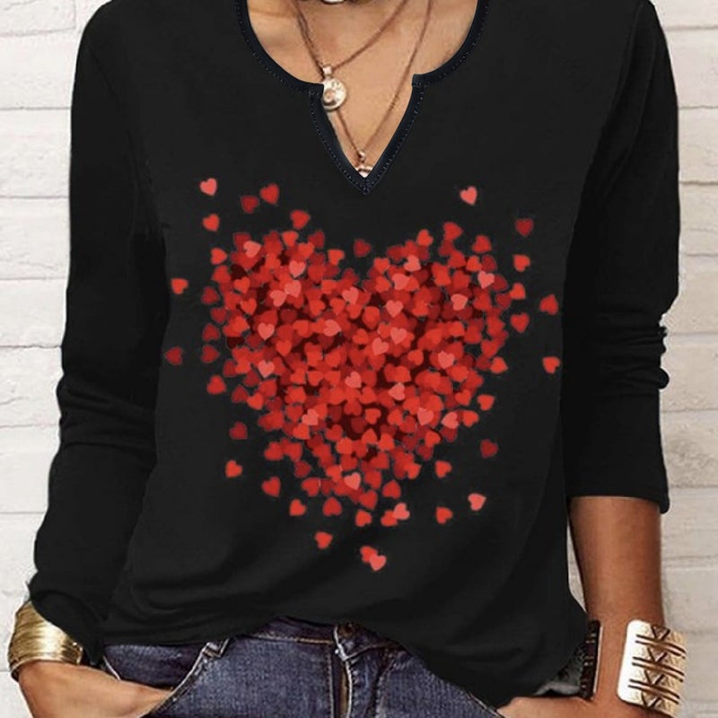2025 Spring Loose Long Sleeve Flower Mang V-neck T-shirt Base Shirt Women's Wear - Image 2