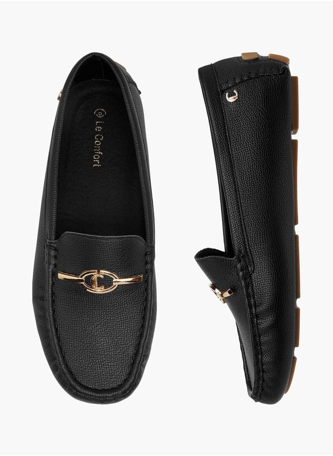 Le Confort Women Textured Slip-On Loafers with Metal Accent  - Image 1