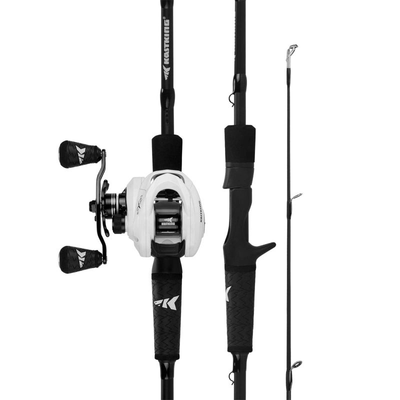 KastKing Crixus Fishing Rod and Reel Combo, High Performance Spinning & Baitcaster Combo, IM6 Graphite 2Pc Blanks, Zirconium Oxide Rings, SuperPolymer Handle, Lightweight Reel with Aluminum Spool - Image 1