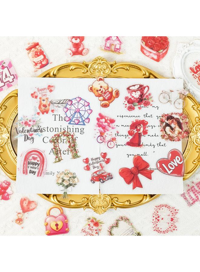 Bluejw Boutique Valentine's Day Series Love Chocolate Bear Does Not Repeat Stickers DIY Hand Account - Image 2