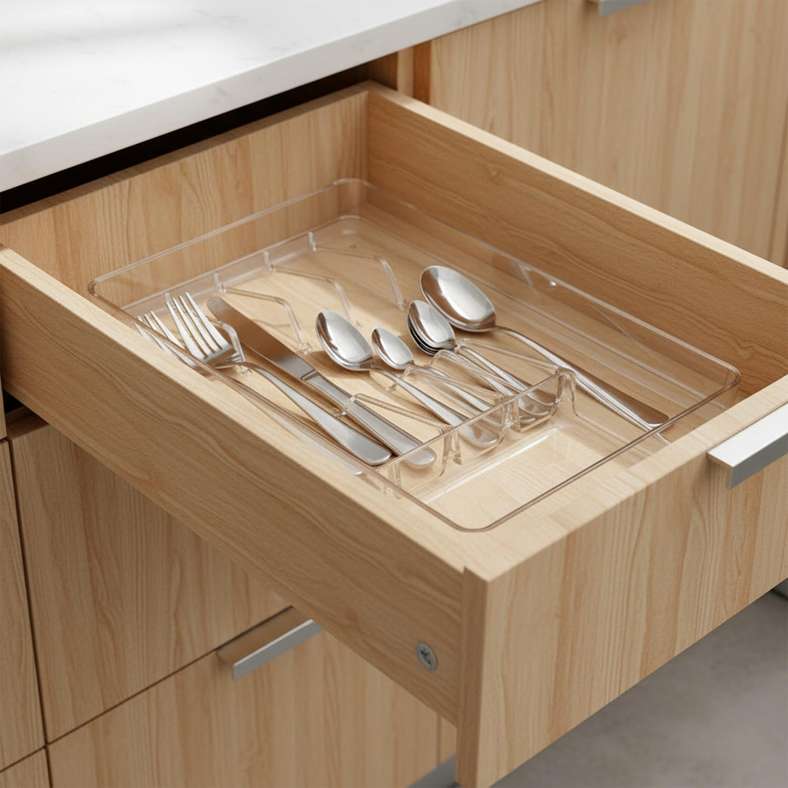 Pan Home Clear Cutlery Organizer - 34.2x26.5x4.7cm - Image 1