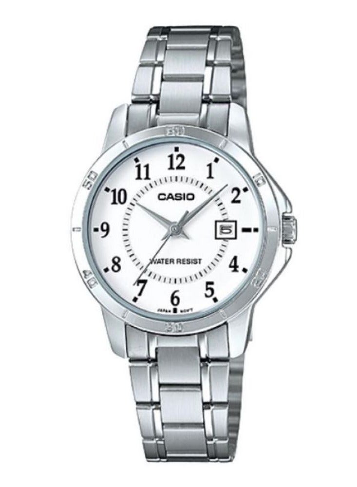 CASIO Analog White Dial Stainless Steel Band Couple Watch Set MTP/LTP-V004D-7B - Image 3