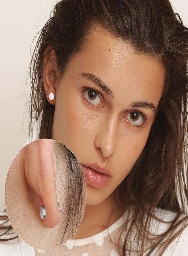 Jstyle 4 Pairs Hypoallergenic Stainless Steel Earrings For Sensitive Ears Simple Stud and Hoop Earrings Huggie Earring Set 18G, Small, Stainless Steel - Image 3