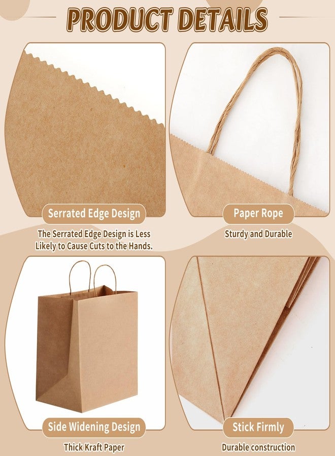 Marspark 40 Pack Brown Paper Bags with Handles, 12 x 8 x 13 Inch Extra Large Kraft Shopping Bags, 120 GSM Thick Wide Bottom, Holds up to 15 Lbs for Retail, Small Business, Bakery, Pastries & Gifts - Image 5