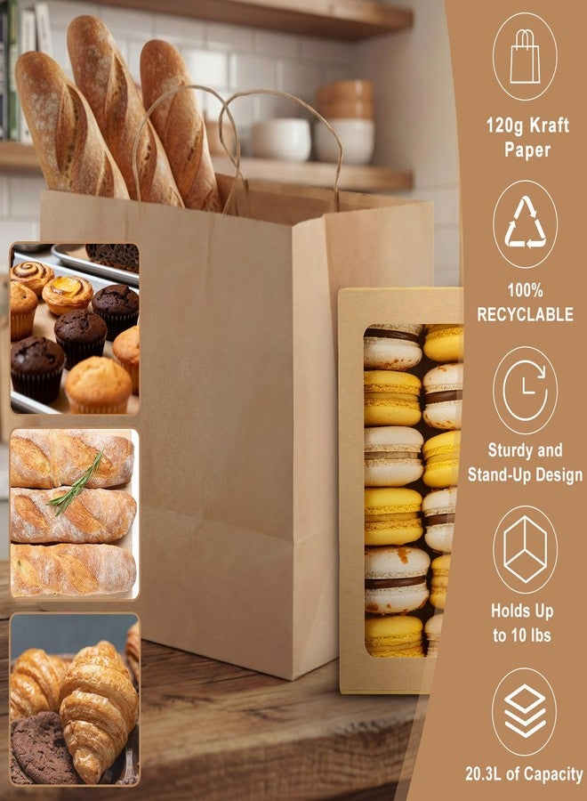 Marspark 40 Pack Brown Paper Bags with Handles, 12 x 8 x 13 Inch Extra Large Kraft Shopping Bags, 120 GSM Thick Wide Bottom, Holds up to 15 Lbs for Retail, Small Business, Bakery, Pastries & Gifts - Image 4