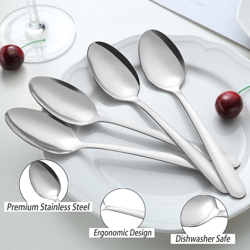 Pleafind 36 Pieces Teaspoons Set (6.2 inch), Spoon Silverware, Stainless Steel Tea Spoons, Mirror Polished Small Teaspoon, Dessert Spoons for Home, Kitchen, Restaurant, Dishwasher Safe - Image 3