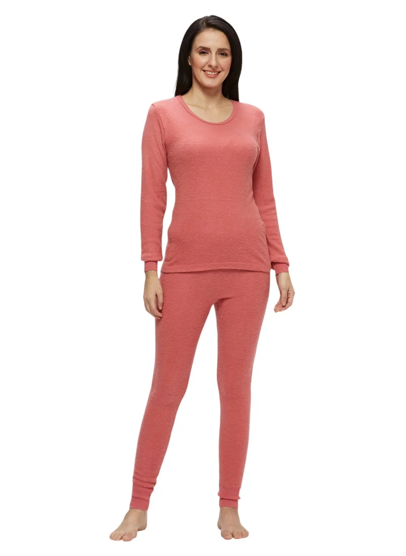 BYC WOMEN'S INNER FULL BODY THERMAL SET - CHERRY PINK