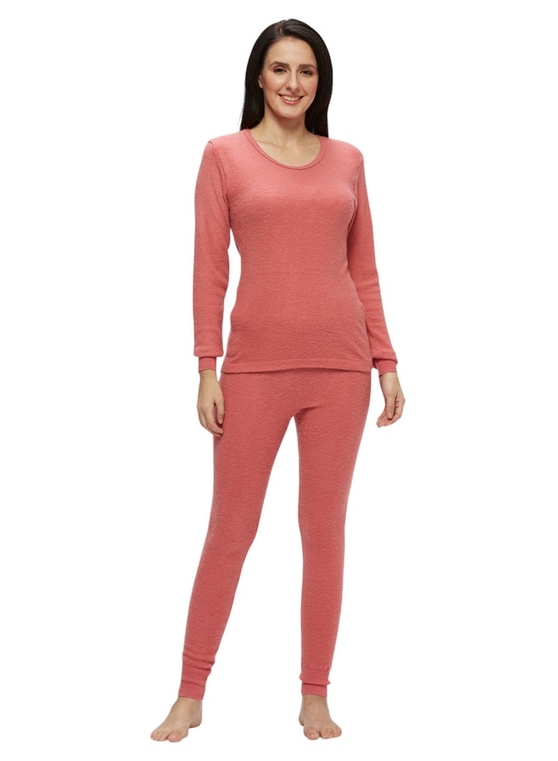 BYC WOMEN'S INNER FULL BODY THERMAL SET - CHERRY PINK - Image 1