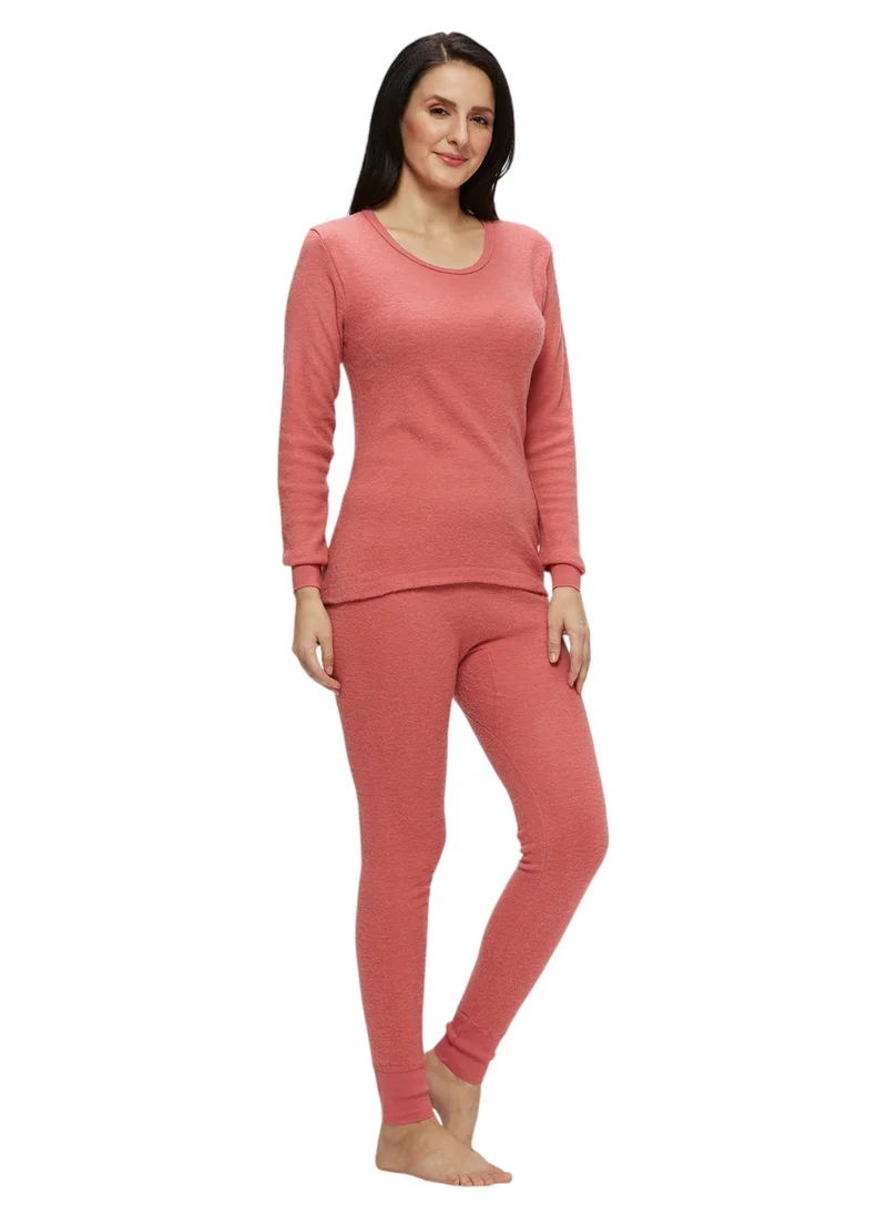 BYC WOMEN'S INNER FULL BODY THERMAL SET - CHERRY PINK
