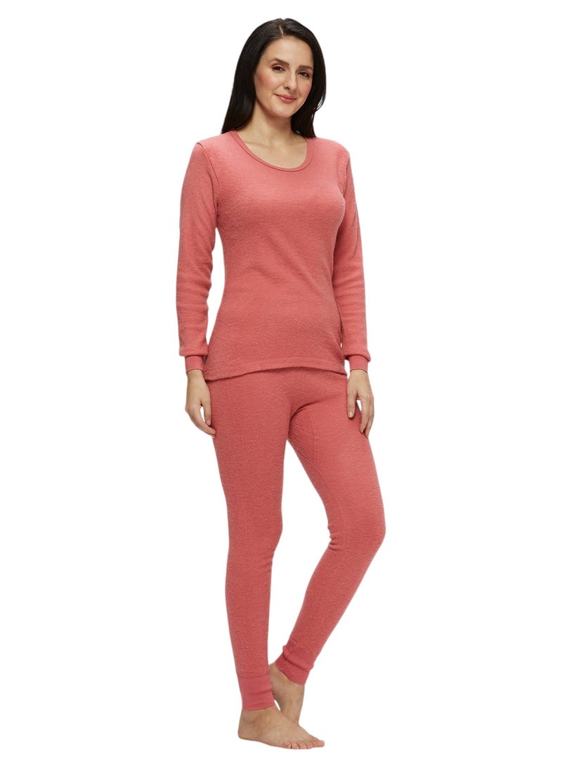 BYC WOMEN'S INNER FULL BODY THERMAL SET - CHERRY PINK - Image 2