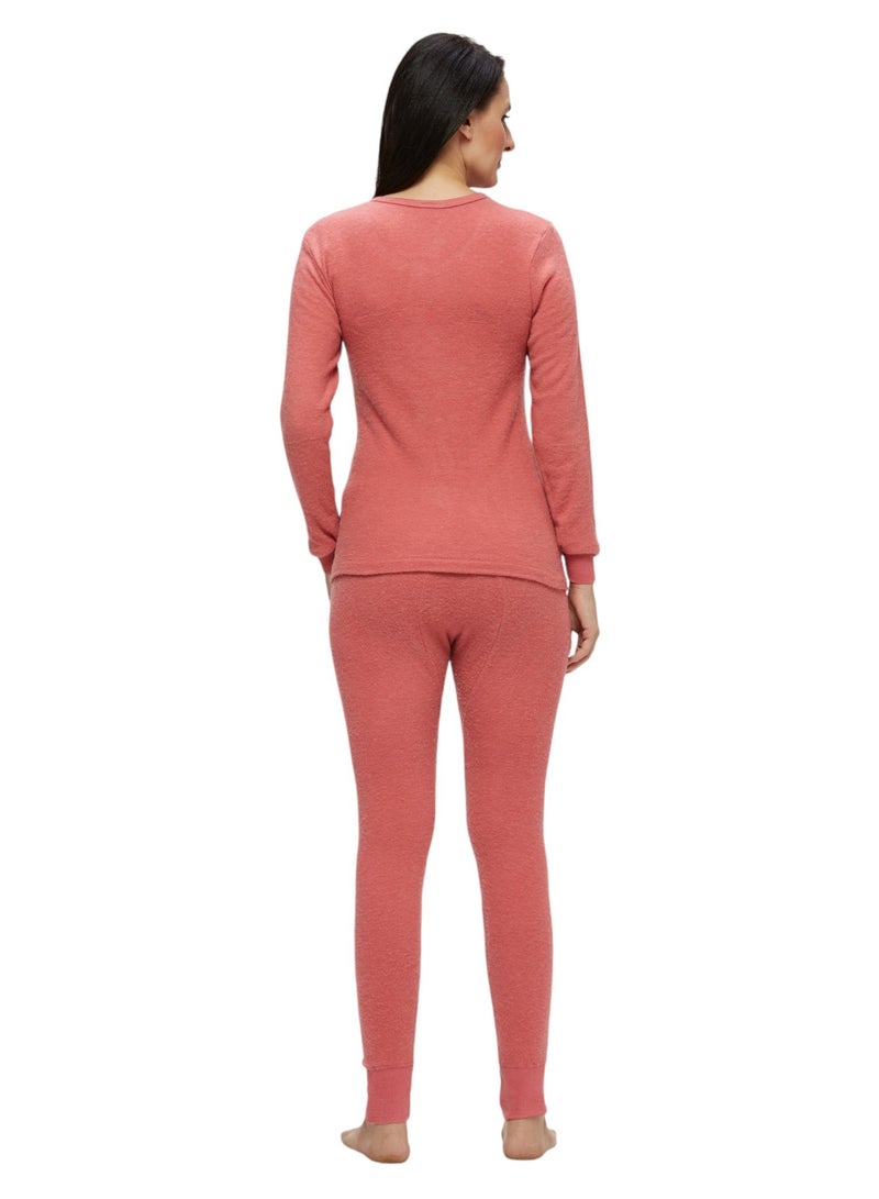 BYC WOMEN'S INNER FULL BODY THERMAL SET - CHERRY PINK - Image 4