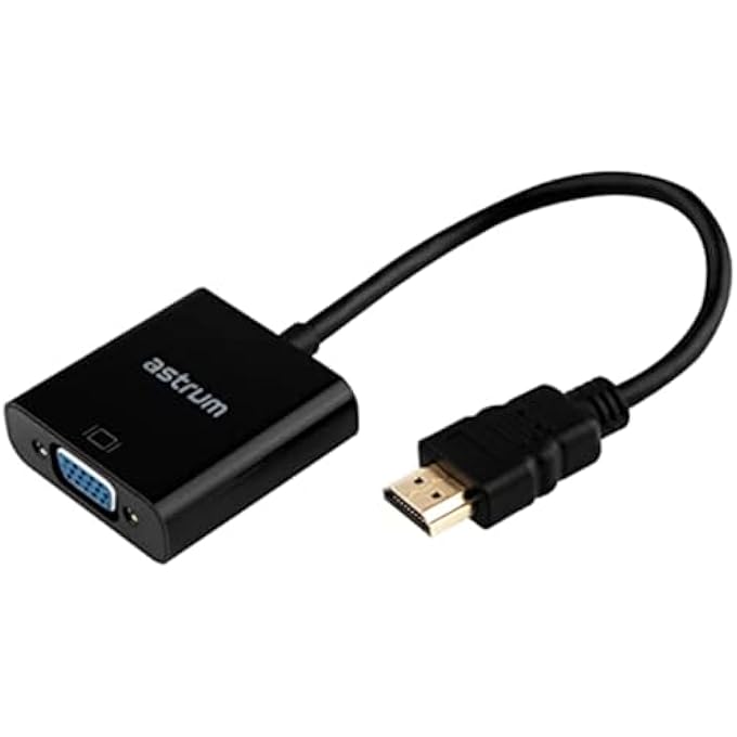 Astrum DA450 HDMI MALE TO VGA FEMALE ADAPTER - BLACK - Image 1