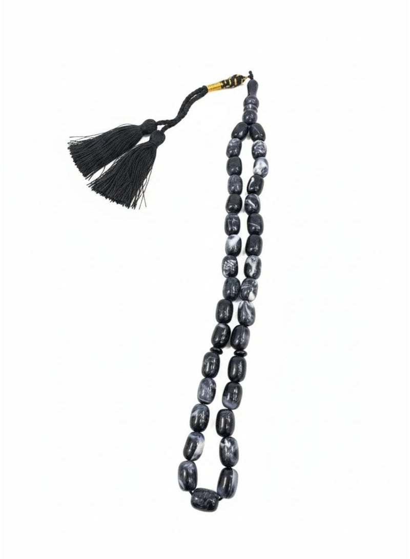 ركس سبحة رخام الليل 33 خرزة بيضاوية بتصميم عصري و انيق 69790 - Image 1