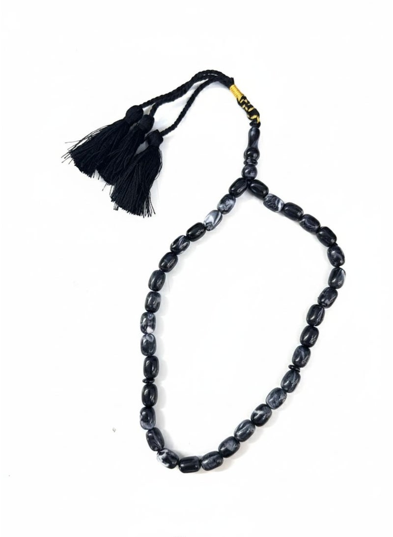 ركس سبحة رخام الليل 33 خرزة بيضاوية بتصميم عصري و انيق 69790 - Image 2