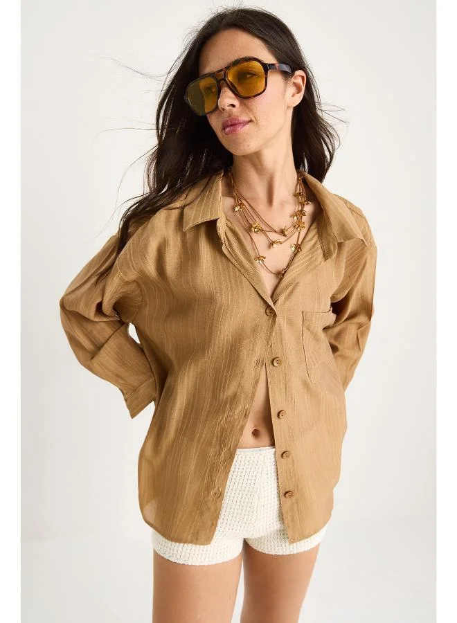 جينجر قميص كتان واسع