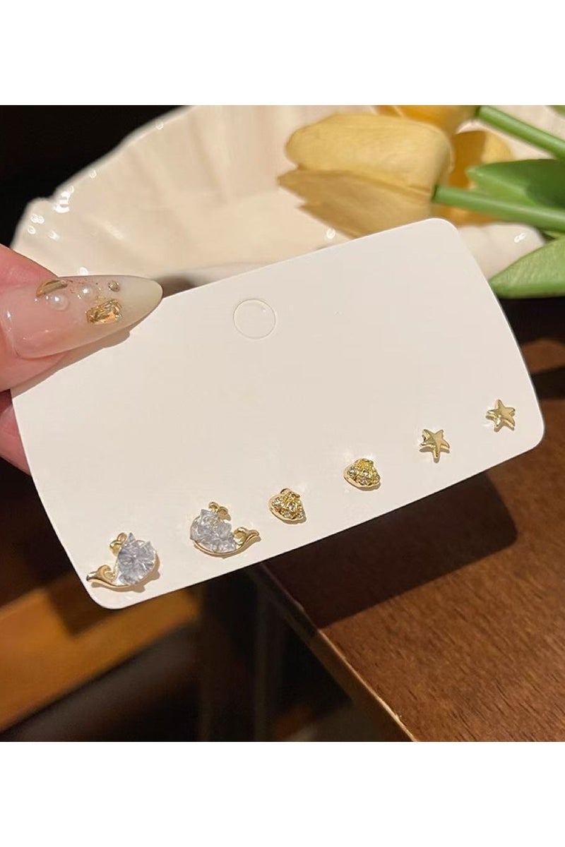 Goolsky 3-Pair Zircon Butterfly & Flower Stud Earrings Set – Dainty Luxury Jewelry for Women, 2024 New Elegant Design - Image 3