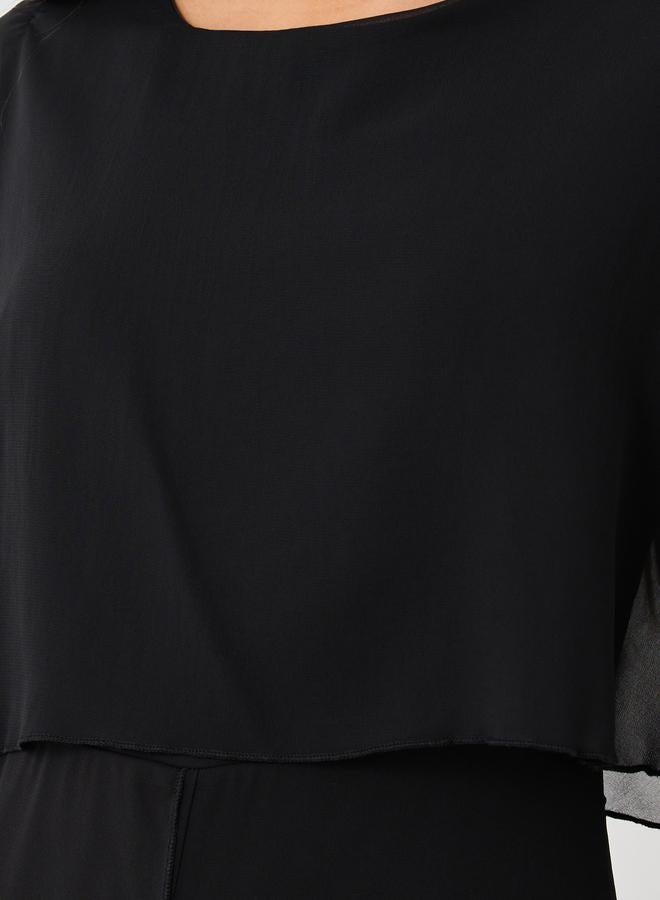 Styli Styli Solid Cape Sleeve Wide Leg Jumpsuit  - Image 4