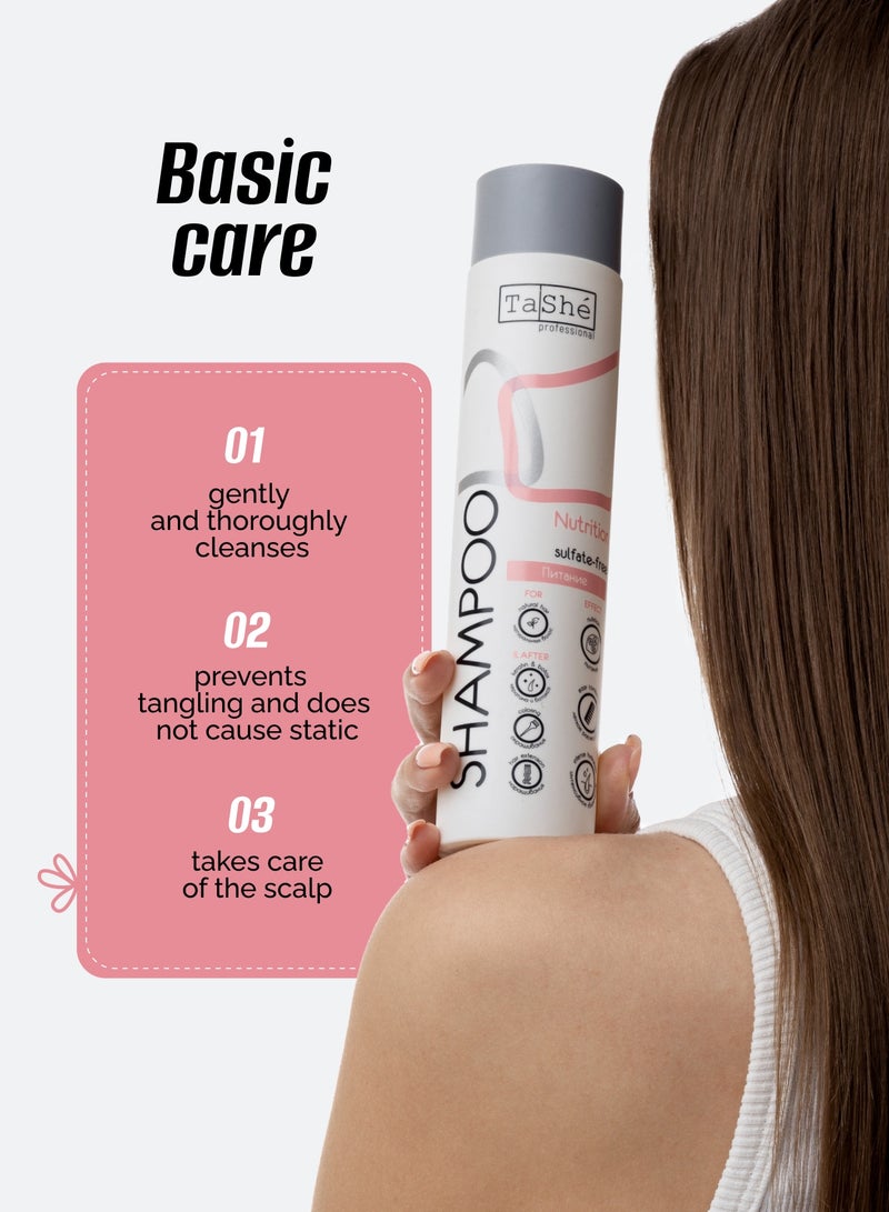 Tashe Sulfate-Free Nourishing Shampoo with Mango, Coconut & Kiwi Extracts – For Natural, Colored & Treated Hair, 300 ml - Image 2