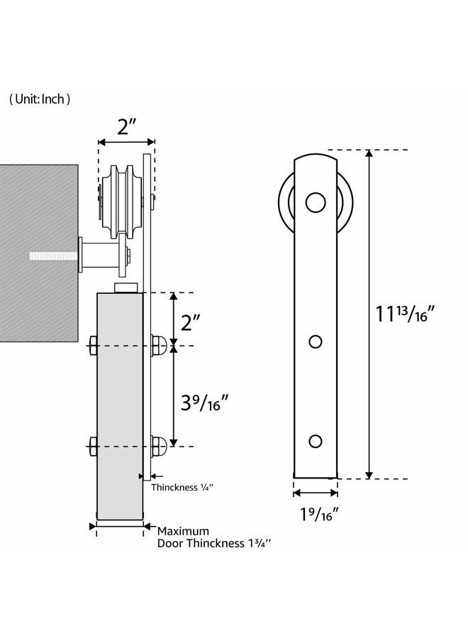 SMARTSTANDARD Sliding Barn Door Hardware Hangers 2pcs (Black) (I Shape) - Image 4