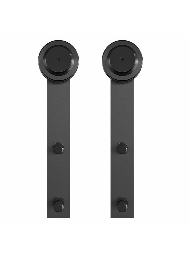 SMARTSTANDARD Sliding Barn Door Hardware Hangers 2pcs (Black) (I Shape) - Image 2