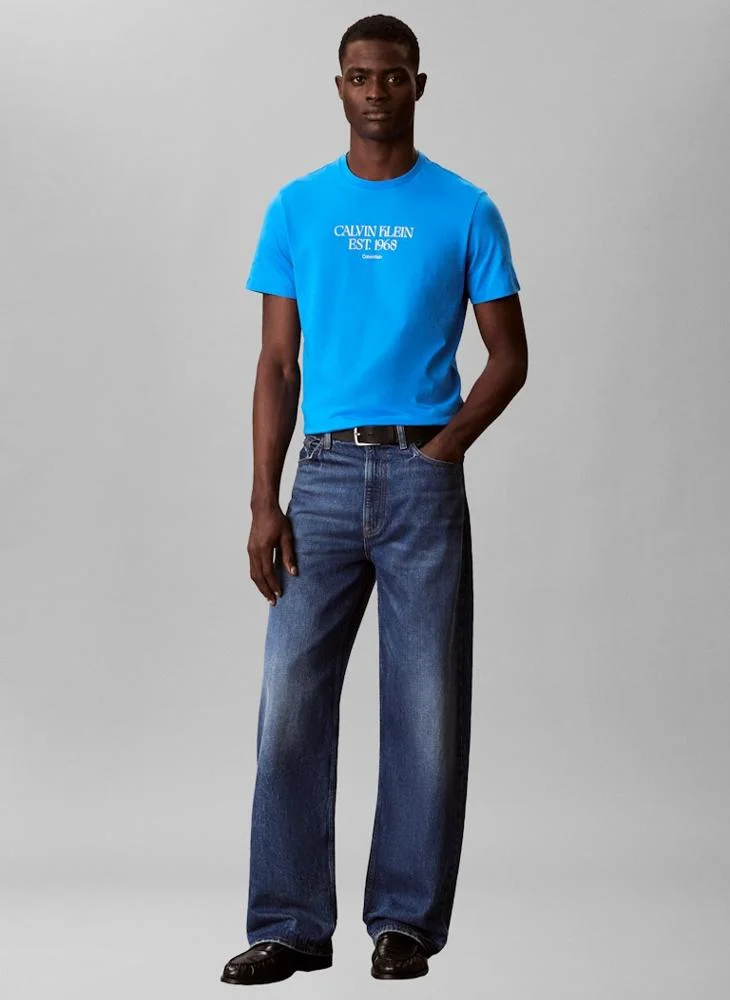 Calvin Klein Jeans  1968 Logo Graphic Crew Neck T-Shirt for Men | Best Price UAE