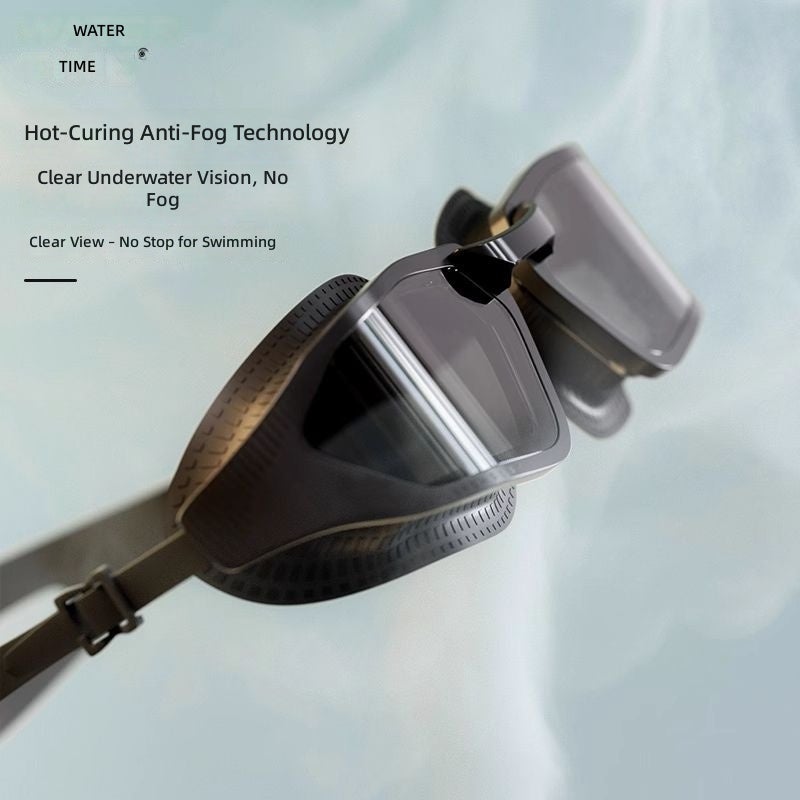 WaterTime High-Definition Anti-Fog Waterproof Racing Swimming Goggles with Swim Cap for Men - Professional Gear - Image 5
