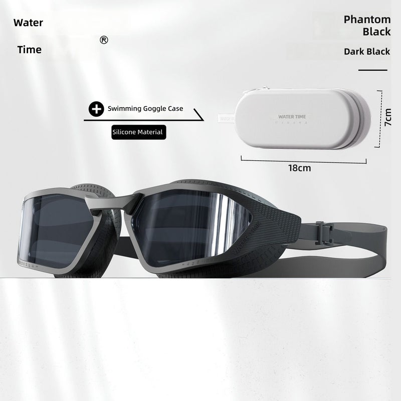WaterTime High-Definition Anti-Fog Waterproof Racing Swimming Goggles with Swim Cap for Men - Professional Gear - Image 4