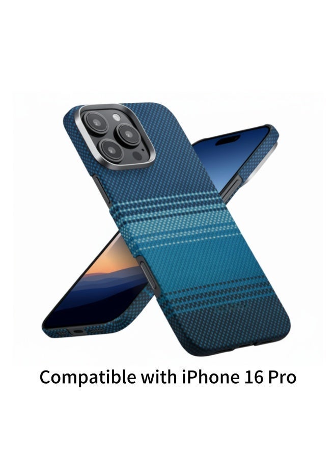 Kevlar Apple iPhone 16 pro Protective Case (Moonlight Blue) - Image 1