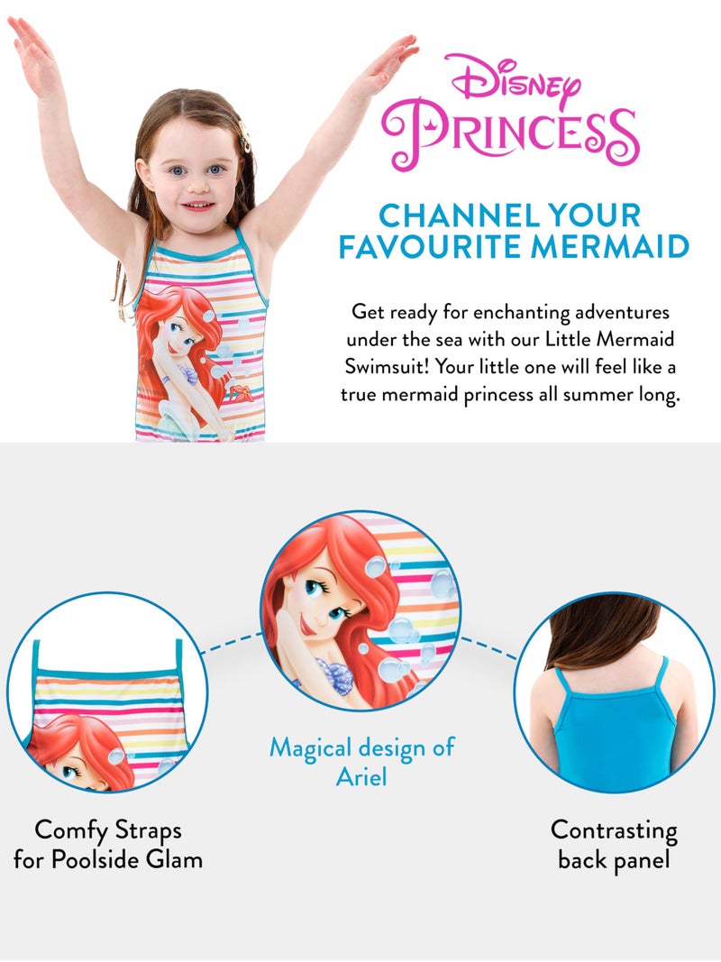 Disney The Little Mermaid Bathing Suit | Ariel Swimsuit | Swimming Suit for Girls | Size 6 Multicoloured - Image 3