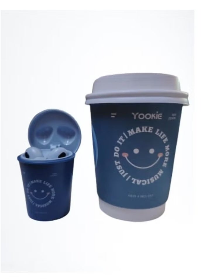 يوكي يكس052 سماعات أذن لاسلكية-تصميم فنجان قهوة لطيف ، بلوتوث 5.0 ، عمر بطارية طويل - Image 3