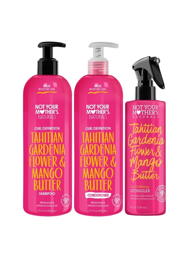 Not Your Mother's Naturals Curl Definition Shampoo Conditioner And Hair Detangler (3Pack) Tahitian Gardenia Flower & Mango Butter Moisturize And Enhance Curls - Image 1