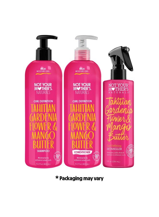 Not Your Mother's Naturals Curl Definition Shampoo Conditioner And Hair Detangler (3Pack) Tahitian Gardenia Flower & Mango Butter Moisturize And Enhance Curls - Image 3
