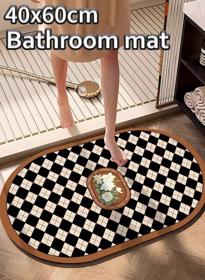40x60cm Bathroom Mat Anti-slip Foot Mat Super Soft Absorbent Mat Entrance Door Mat Anti-slip Quick-drying Mat Kitchen Mat - Image 1