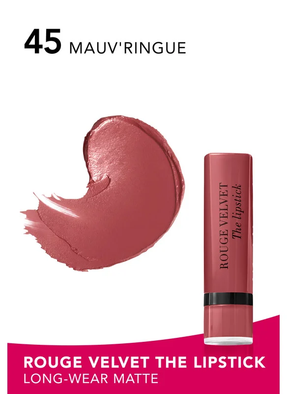 BOURJOIS PARIS Rouge Velvet The Lipstick - 45 - Mauv’Ringue, 2.4 g