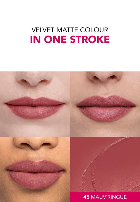 BOURJOIS PARIS Rouge Velvet The Lipstick - 45 - Mauv’Ringue, 2.4 g