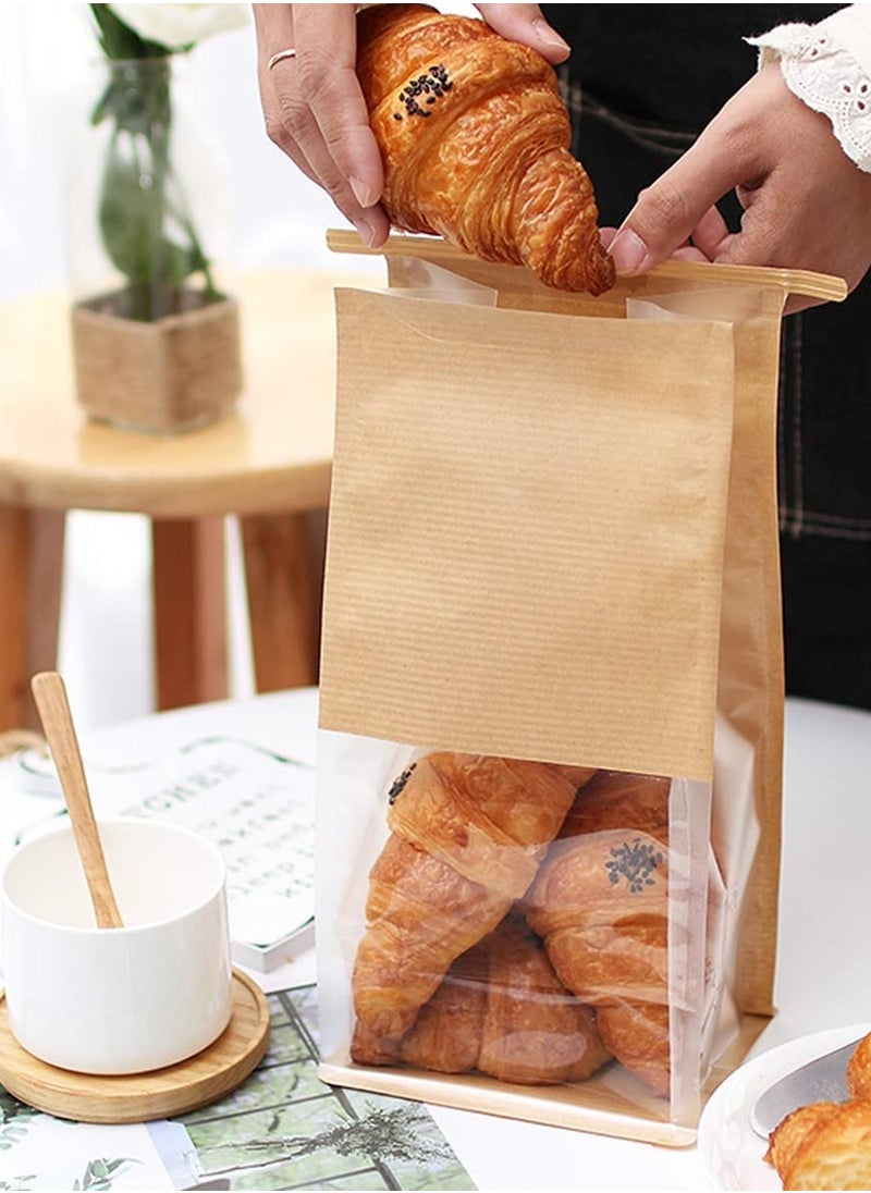 30 PCS Bakery Bags with Window, Kraft Paper Bread Bag, Waterproof Oil-proof Toast Cookie Bags, Food Packaging Storage Pouches with Iron Wire Lock, for Candy, Cake, Sweets, Snack, Favors (Beige/Clear) - pzsku/Z2B1E16E372F4572C6509Z/45/_/1726908228/e6689351-dd41-49e2-bc42-6a3979d38109